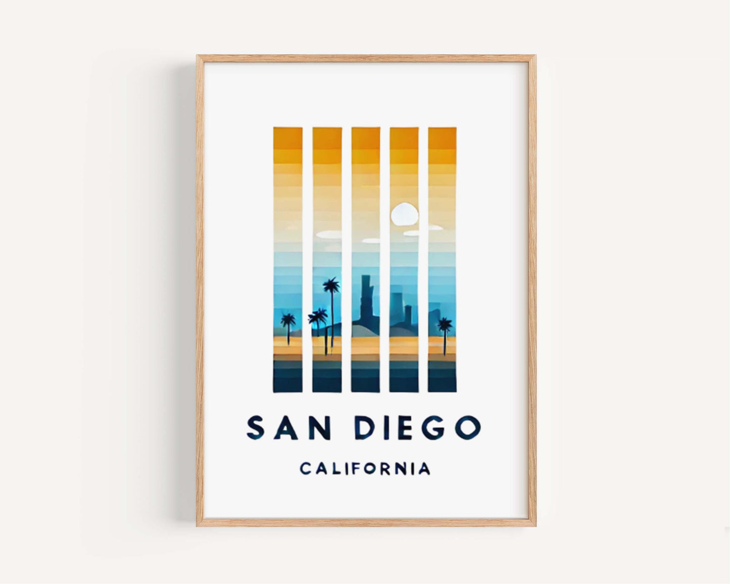 San Diego Print Wall Art - California Travel Decor, Housewarming & College Gift, Coastal Cali Poster for Home
