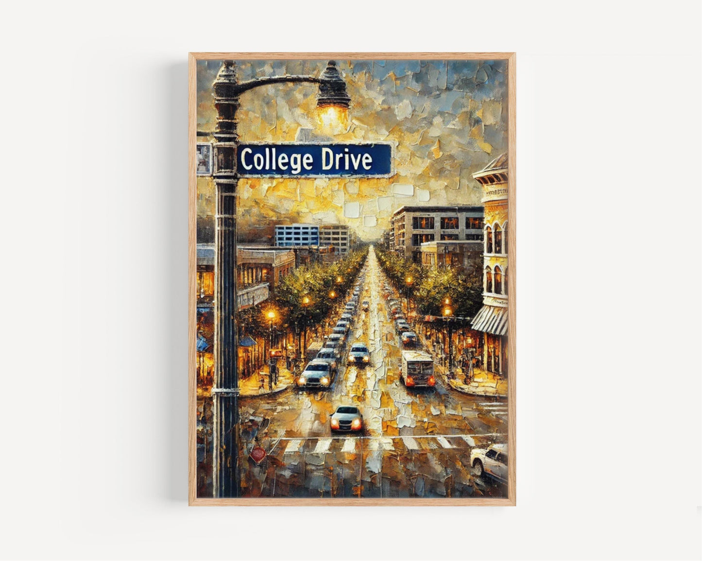 Wall Art College Drive Print Baton Rouge Louisiana Travel Poster Louisiana Gift Housewarming Decor