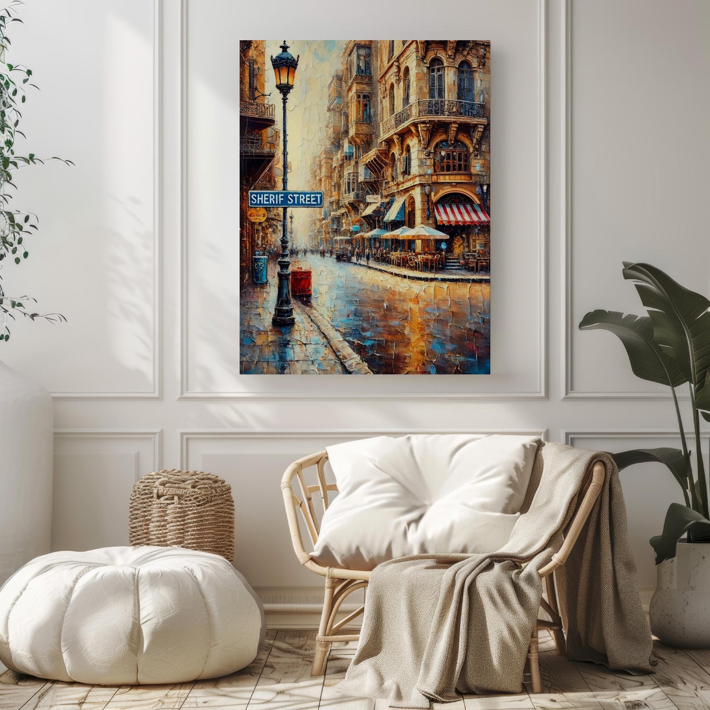 Cairo Sherif Street Wall Art - Travel Poster & Egypt Souvenir, Housewarming Gift, Cairo City Print Decor