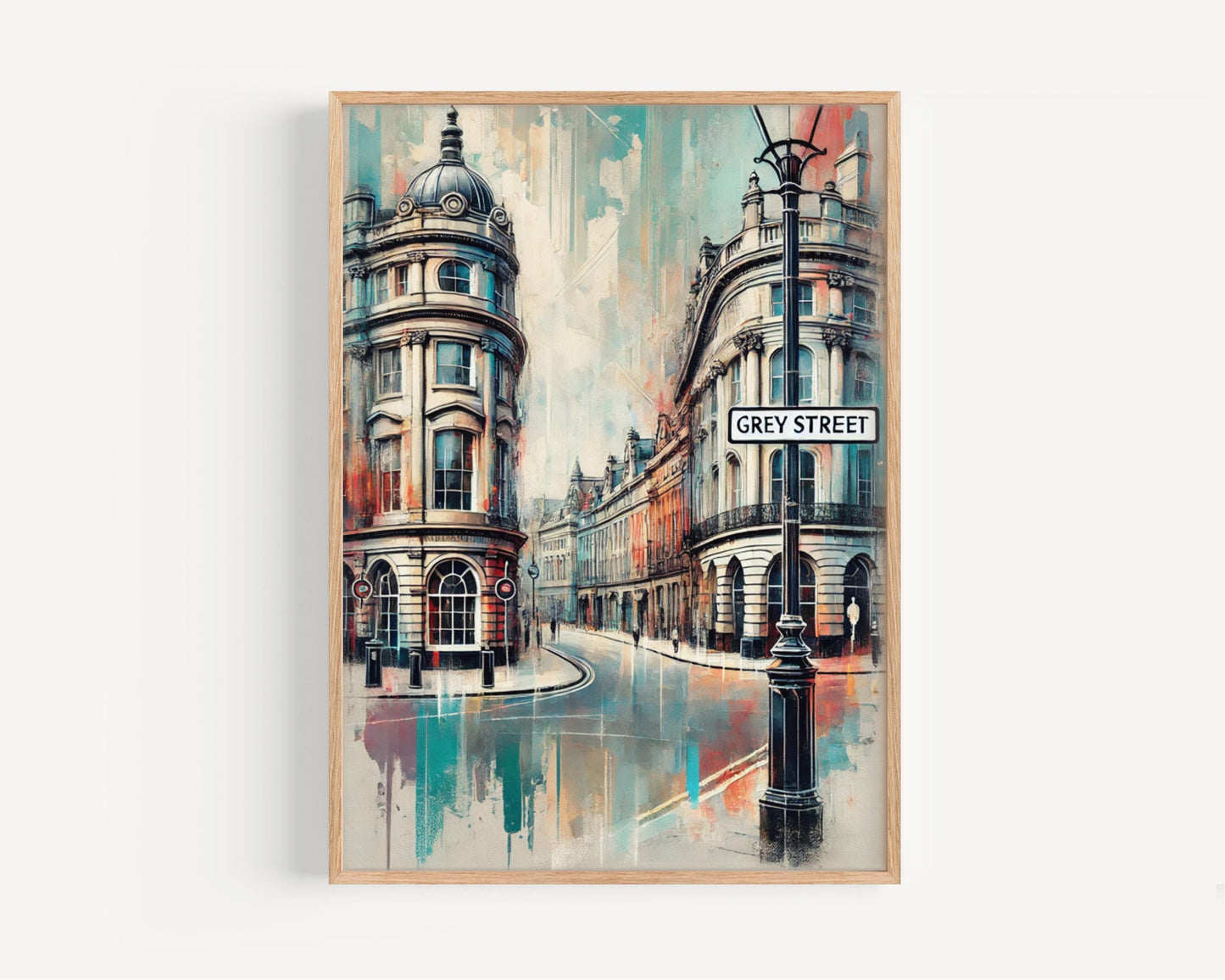 Grey Street Wall Art Newcastle Print, UK Travel Poster, Grey Street Print, Housewarming Gift, United Kingdom Decor, UK Art