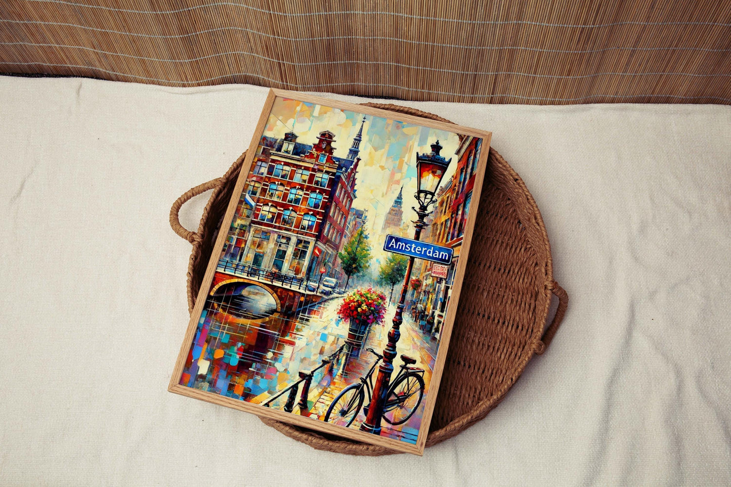 Amsterdam Art Print: Travel Poster Wall Art, Europe Artwork, Housewarming Gift, Amsterdam & England Decor, Wales Travel Illustration