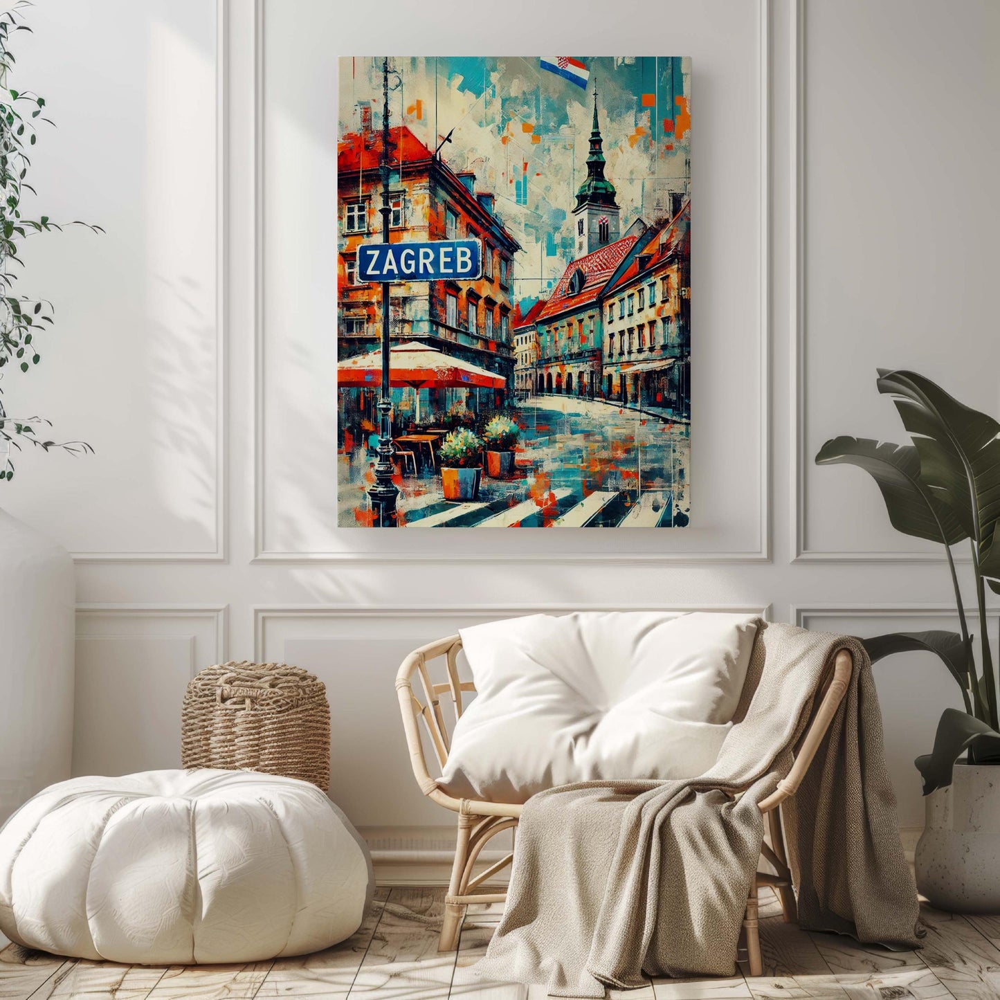 Zagreb Art Print - Croatian City Wall Decor, Travel Poster & Housewarming Gift, European Artwork for Home or Office