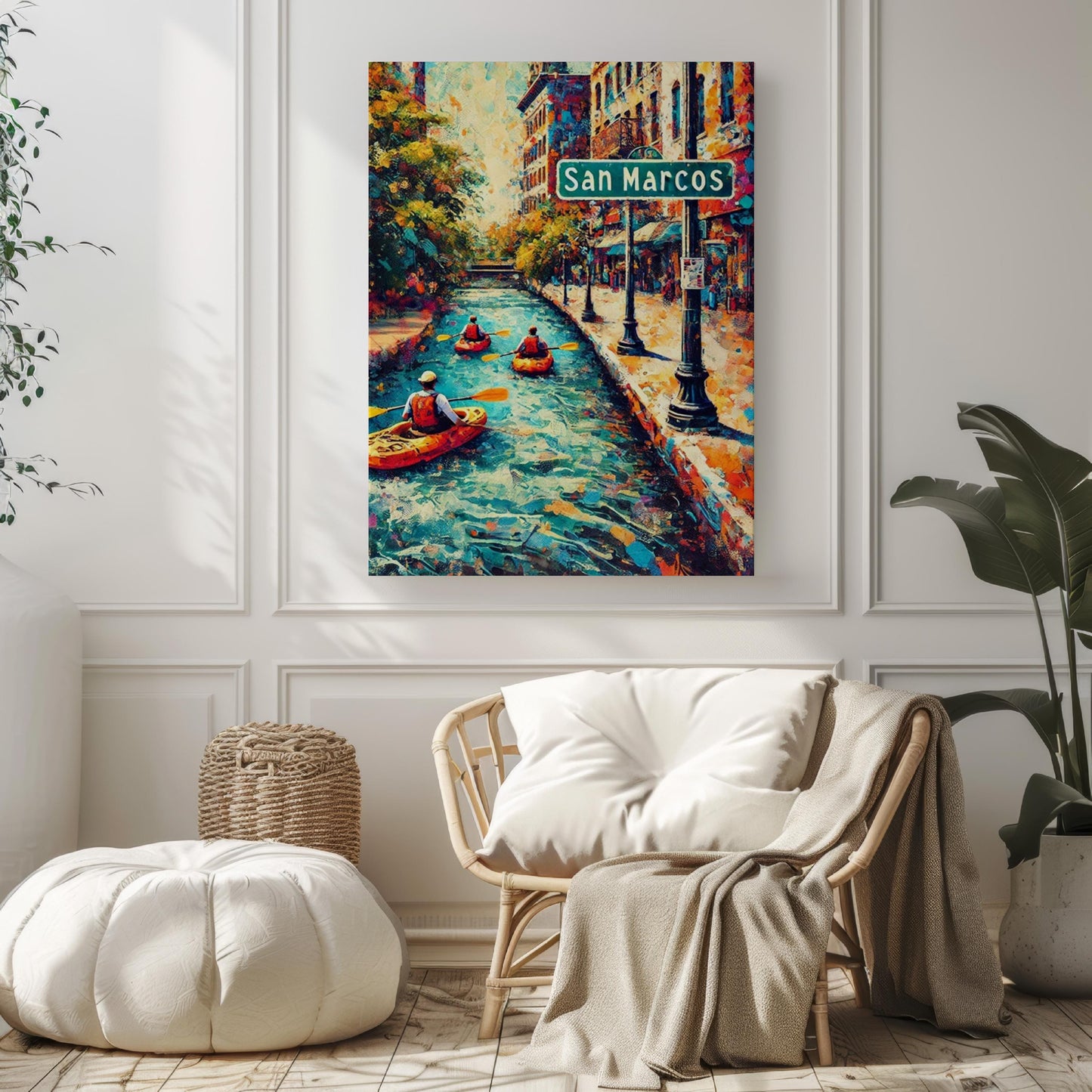 Texas Wall Art Print San Marcos Travel Poster - USA Souvenir Decor, Housewarming Gift, Texas Travel Art Home Decor