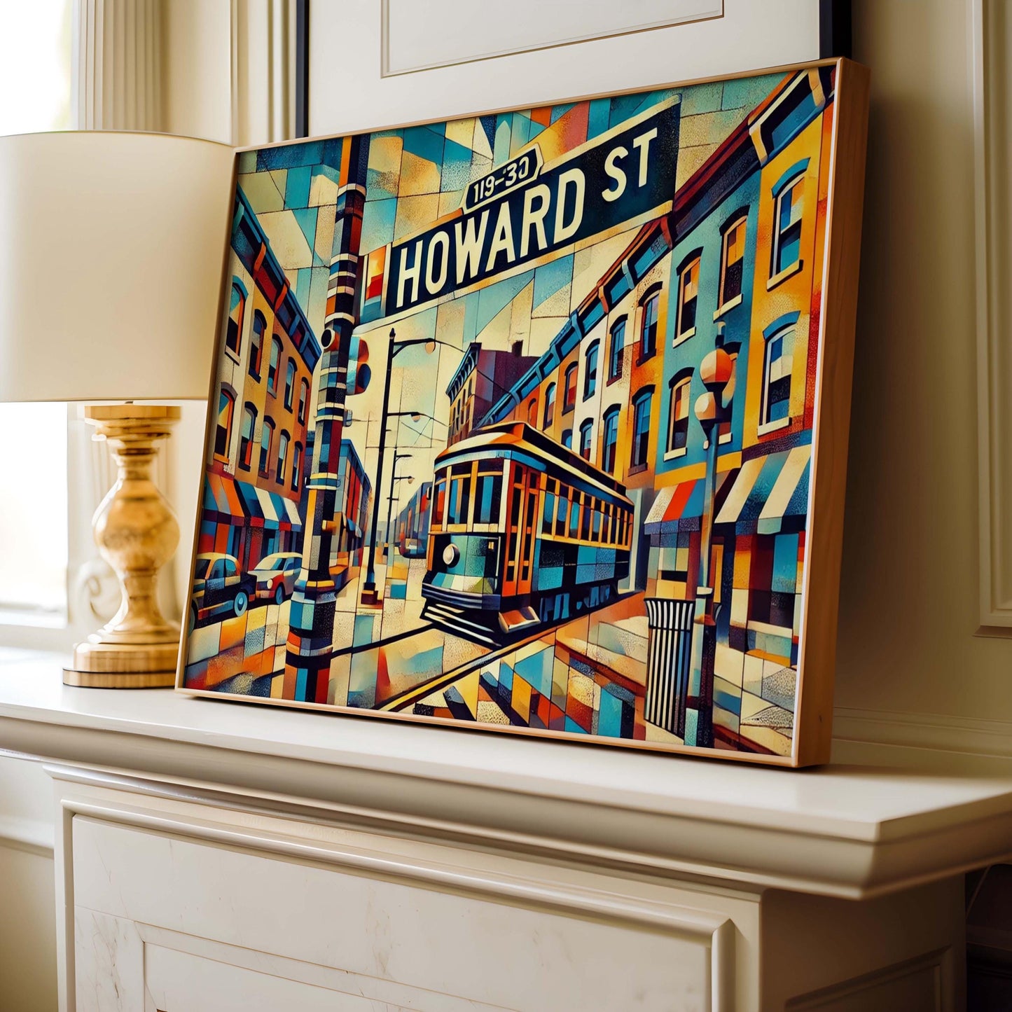 Baltimore Art Howard Street Wall Art Print, Maryland Travel Poster, Housewarming Gift, MD Map Decor, Baltimore City Skyline Illustration