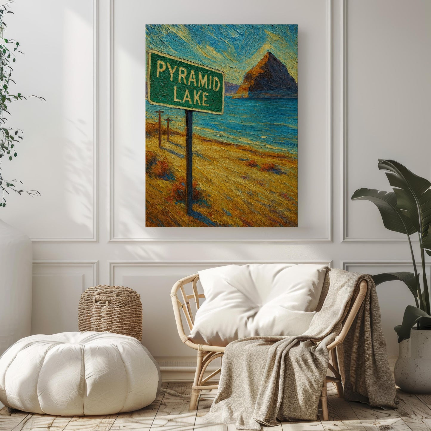 Pyramid Lake Wall Art, California Travel Poster, American Scenic Art, Travel Souvenir, Home Decor Print, California Landmark Artwork