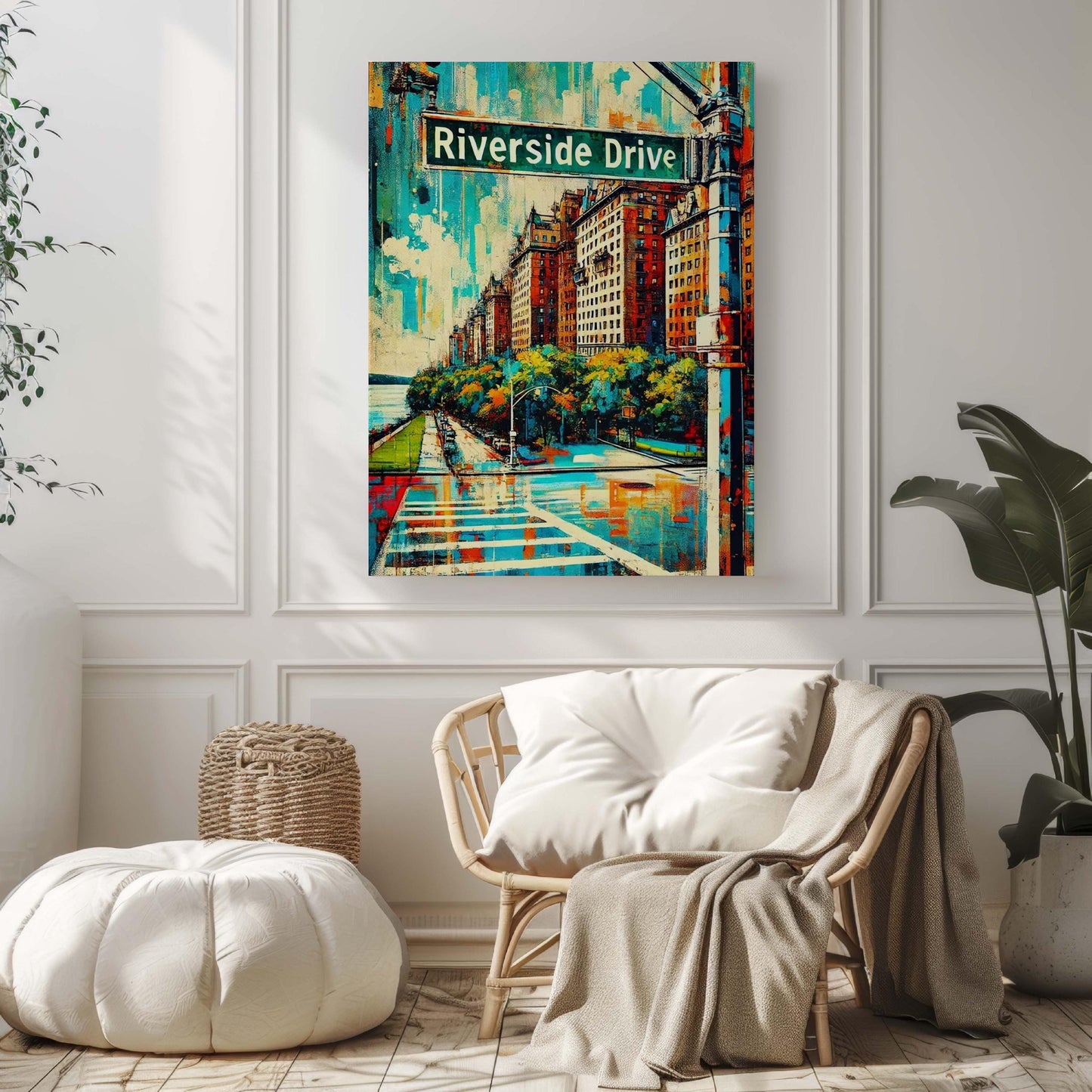 Riverside Drive Wall Art NYC Print, Manhattan Travel Poster, New York City Gift, Modern Urban Home Decor, House