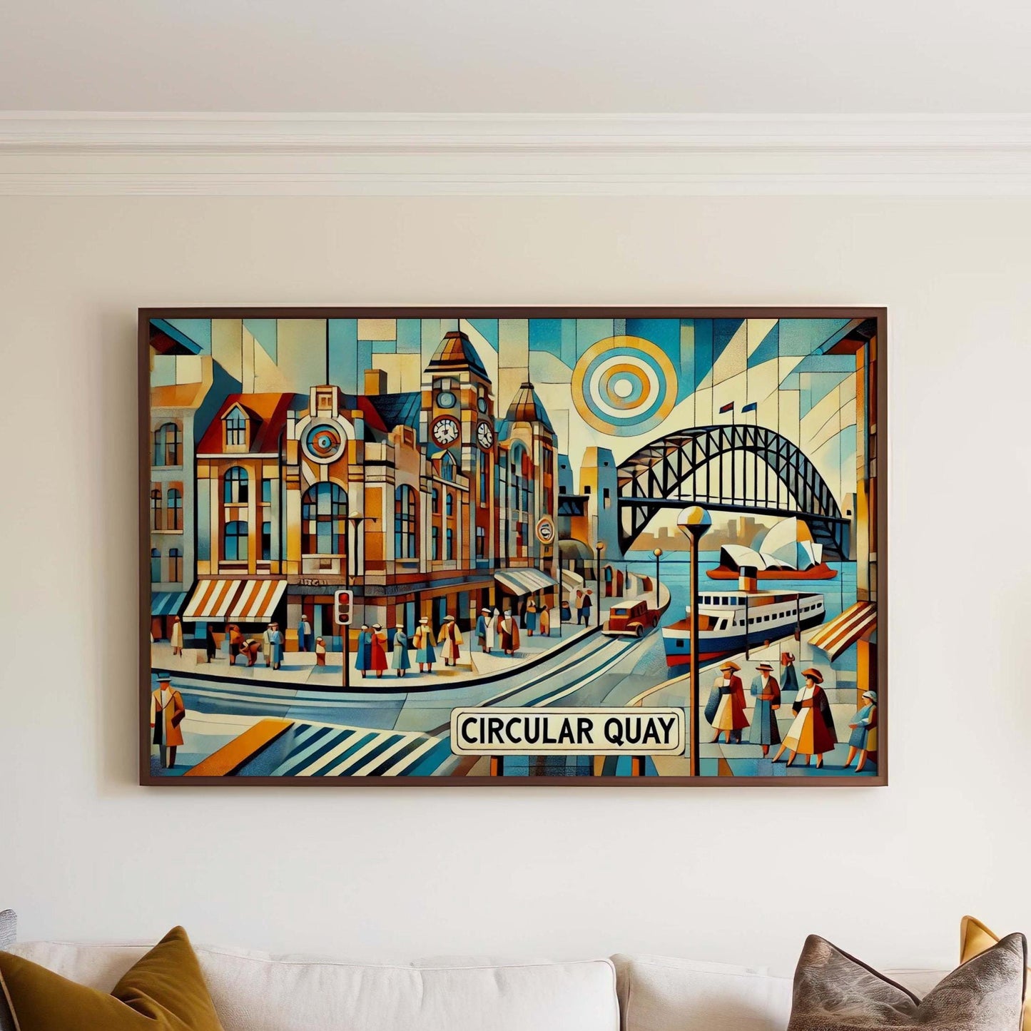 Circular Quay Print Sydney Wall Art, Travel Poster Australia Gift, Housewarming Decor, Coastal Australia Art, Modern Travel Print