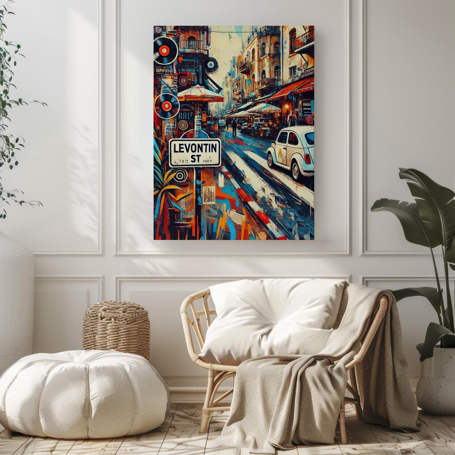 Wall Art Levontin Street Print Tel Aviv Travel Poster Israel Gift Housewarming Decor Artwork