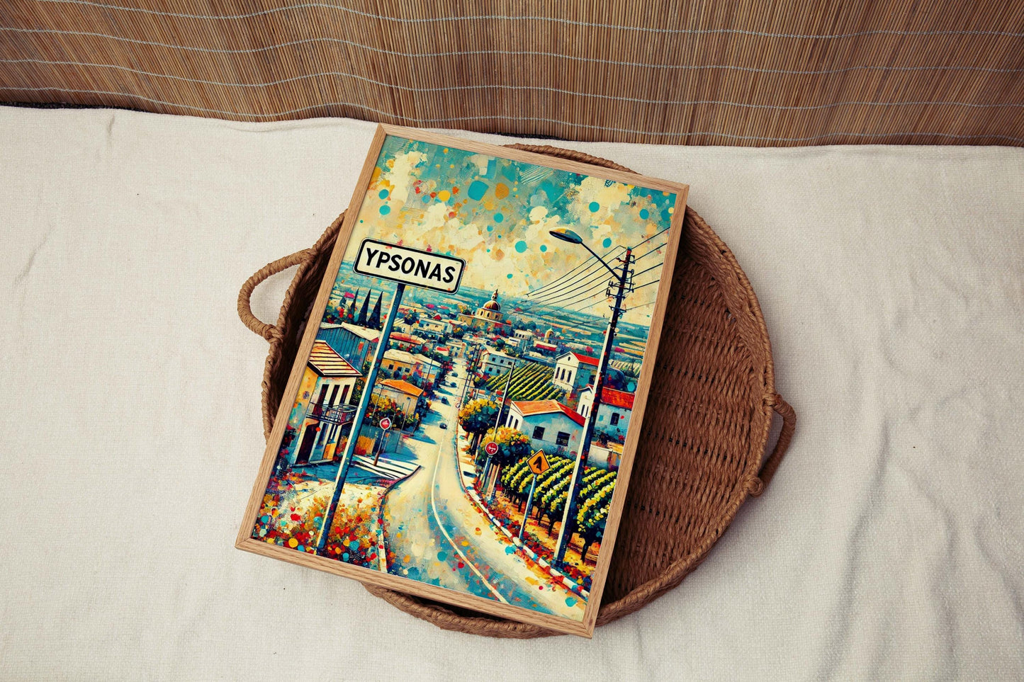 Ypsonas Art Print - Cyprus Travel Poster, Ypsonas Wall Art, European City Gift, Housewarming Decor, Modern Cyprus Artwork