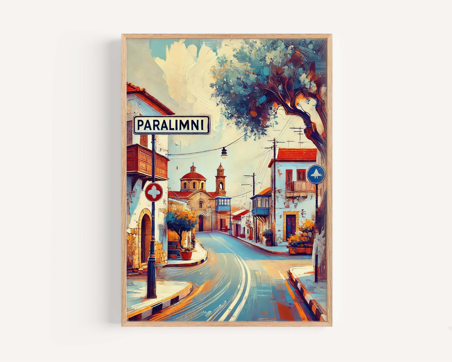 Paralimni Art Print - Cyprus Wall Art, Travel Poster, Europe City Gift, Housewarming Decor, Paralimni Map Illustration, Vacation Home Style