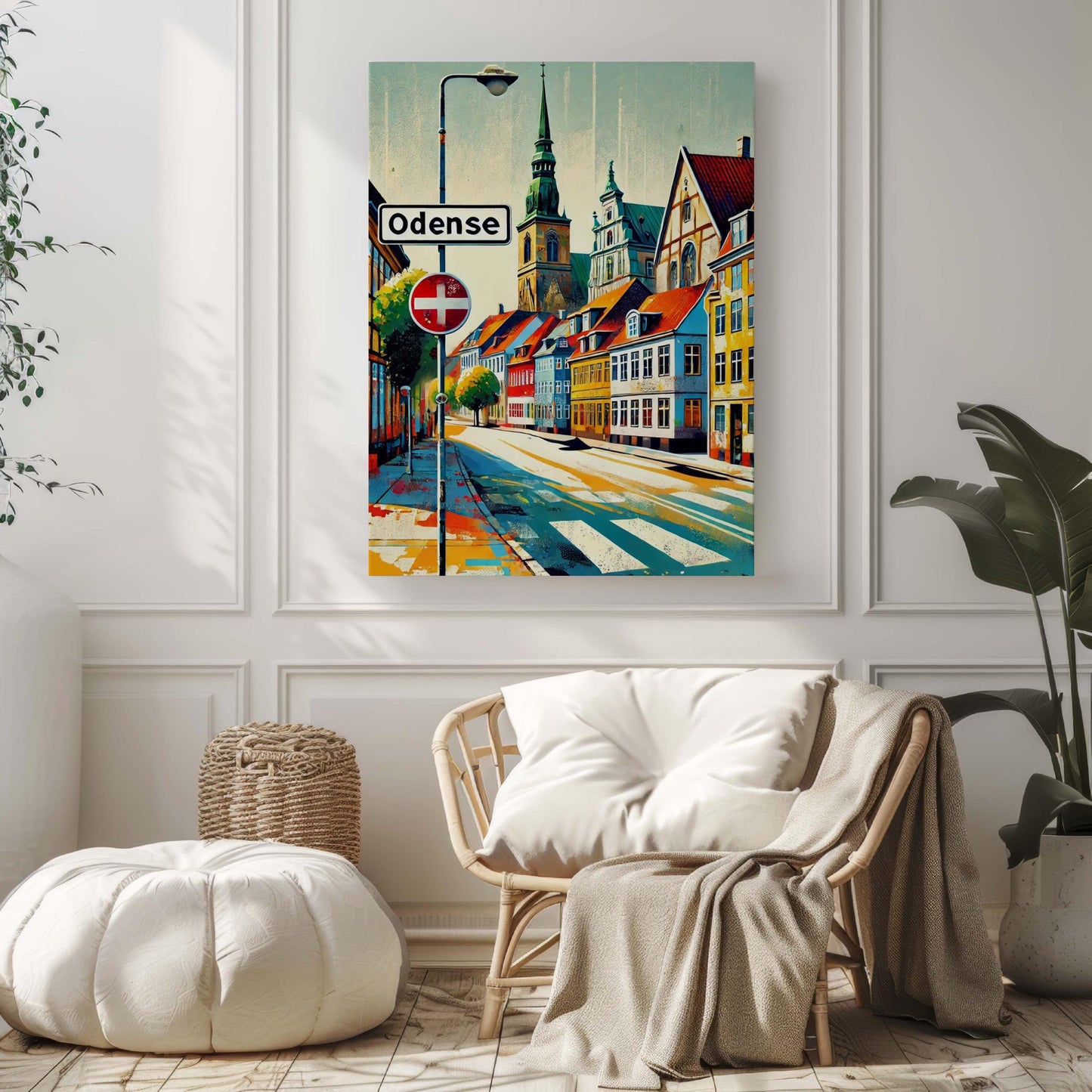 Odense Art Wall Print – Denmark Travel Poster, European City Gift, Housewarming Decor, Scandinavian Wall Art, Odense Map Illustration