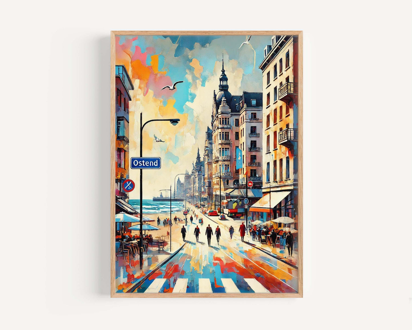 Ostend Art Print - Belgium City Travel Poster, European Wall Art, Housewarming Gift, Ostend Belgium Decor, Coastal Travel Wall Decor