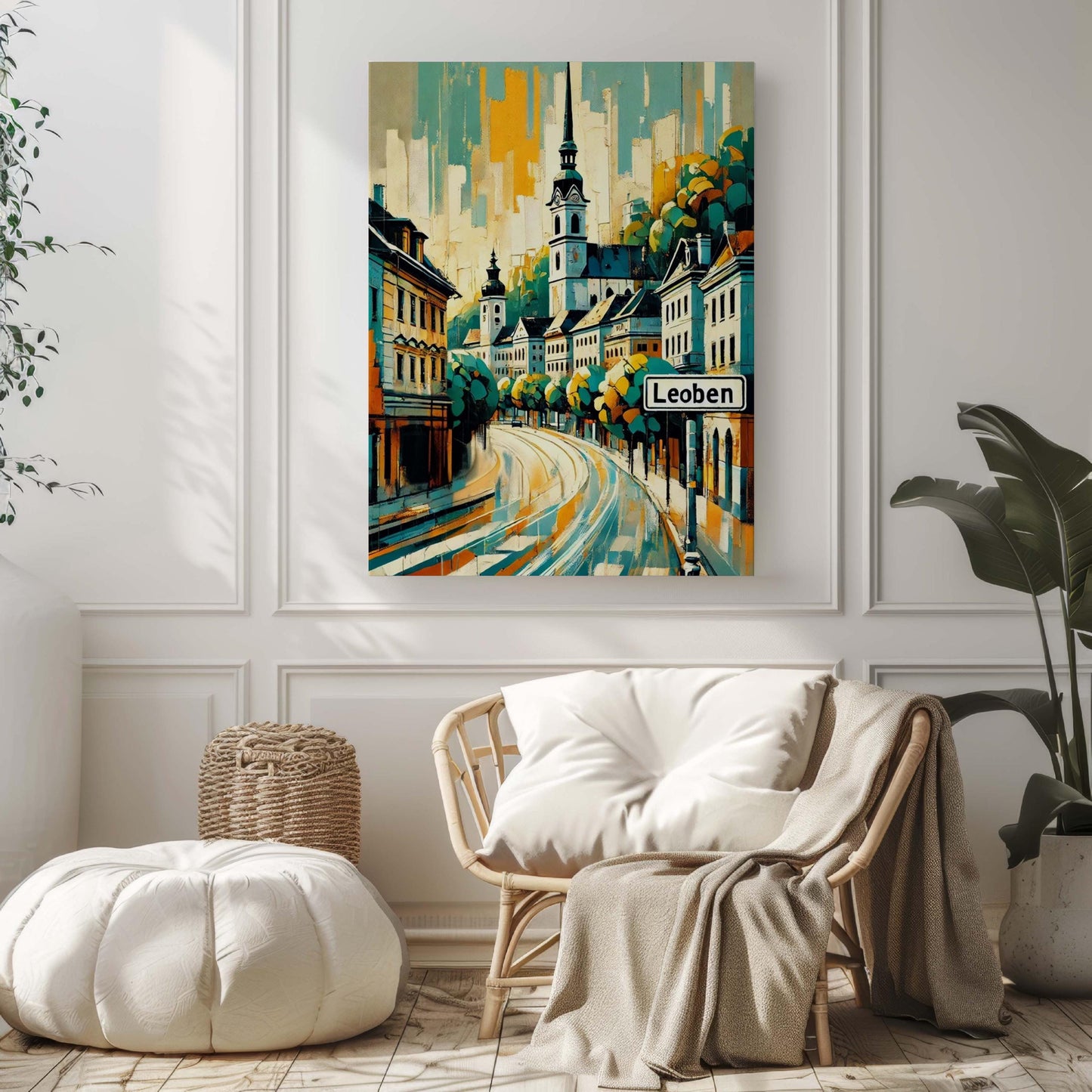 Leoben Art Wall Decor, Austria City Gift, Travel Print & Poster, European Artwork, Housewarming Present, Leoben Travel Wall Art