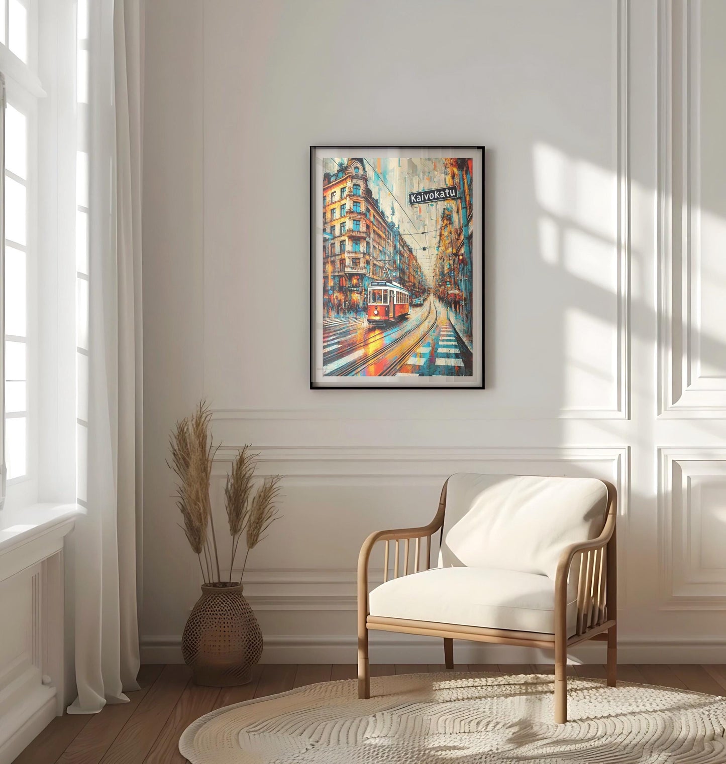 Kaivokatu Wall Art Print - Helsinki Travel Poster, Finland Souvenir, Housewarming Gift, Nordic Home Decor, Finnish Cityscape Art