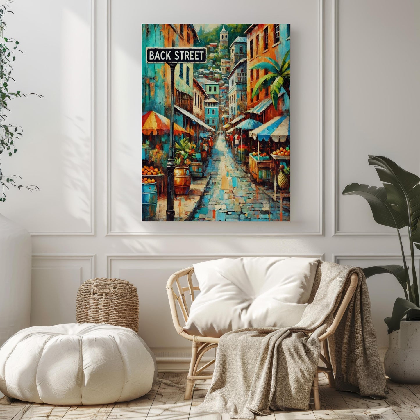 Back Street Wall Art, Kingstown Print, Saint Vincent and the Grenadines Art, Travel Poster, Souvenir Gift, Vibrant Street Scene