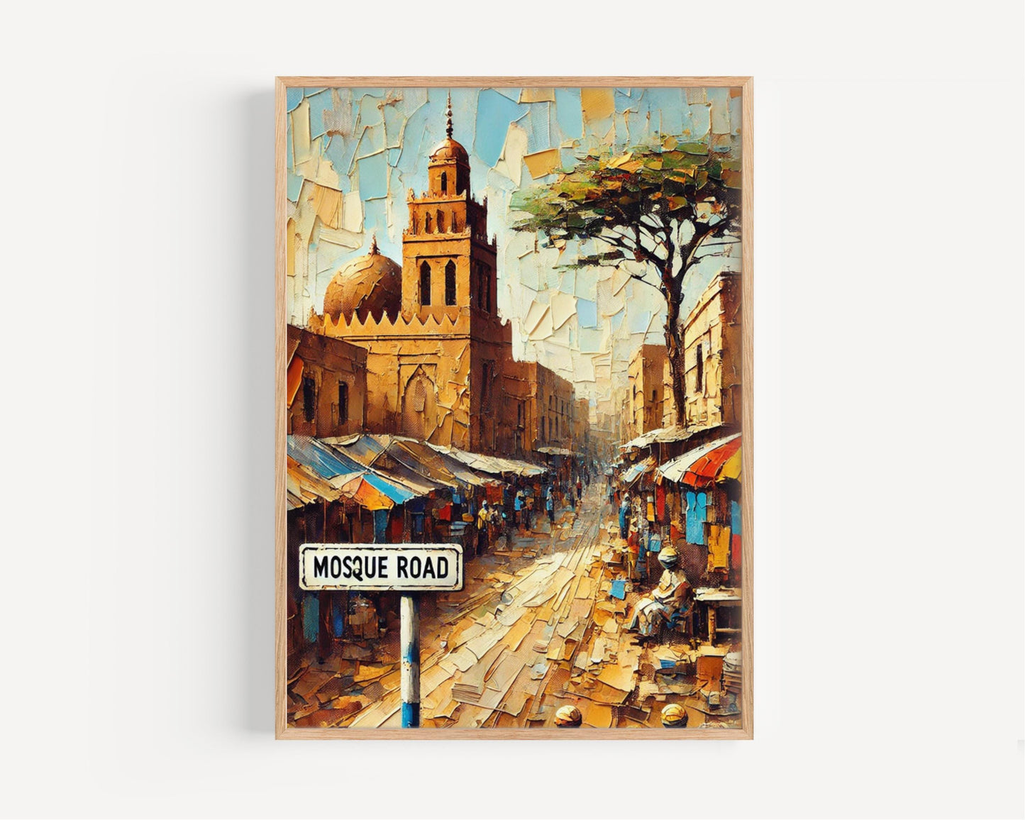 Mosque Road Wall Art Mali Travel Poster, Bamako Street Scene, African Decor, Travel Souvenir, Fine Art Print, Personalized Gift