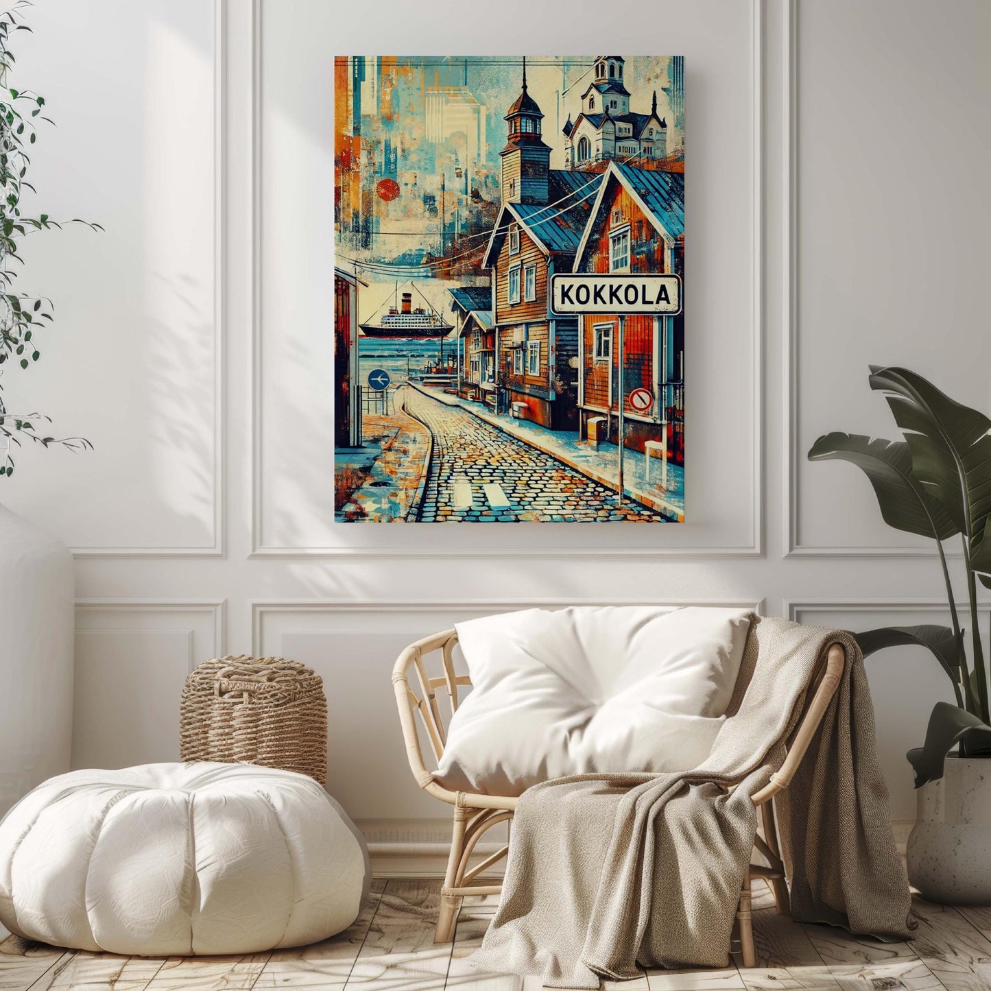 Kokkola Art Wall Print - Finland Travel Poster, Scandinavian Home Decor, European City Map, Housewarming Gift, Kokkola Travel Wall Art