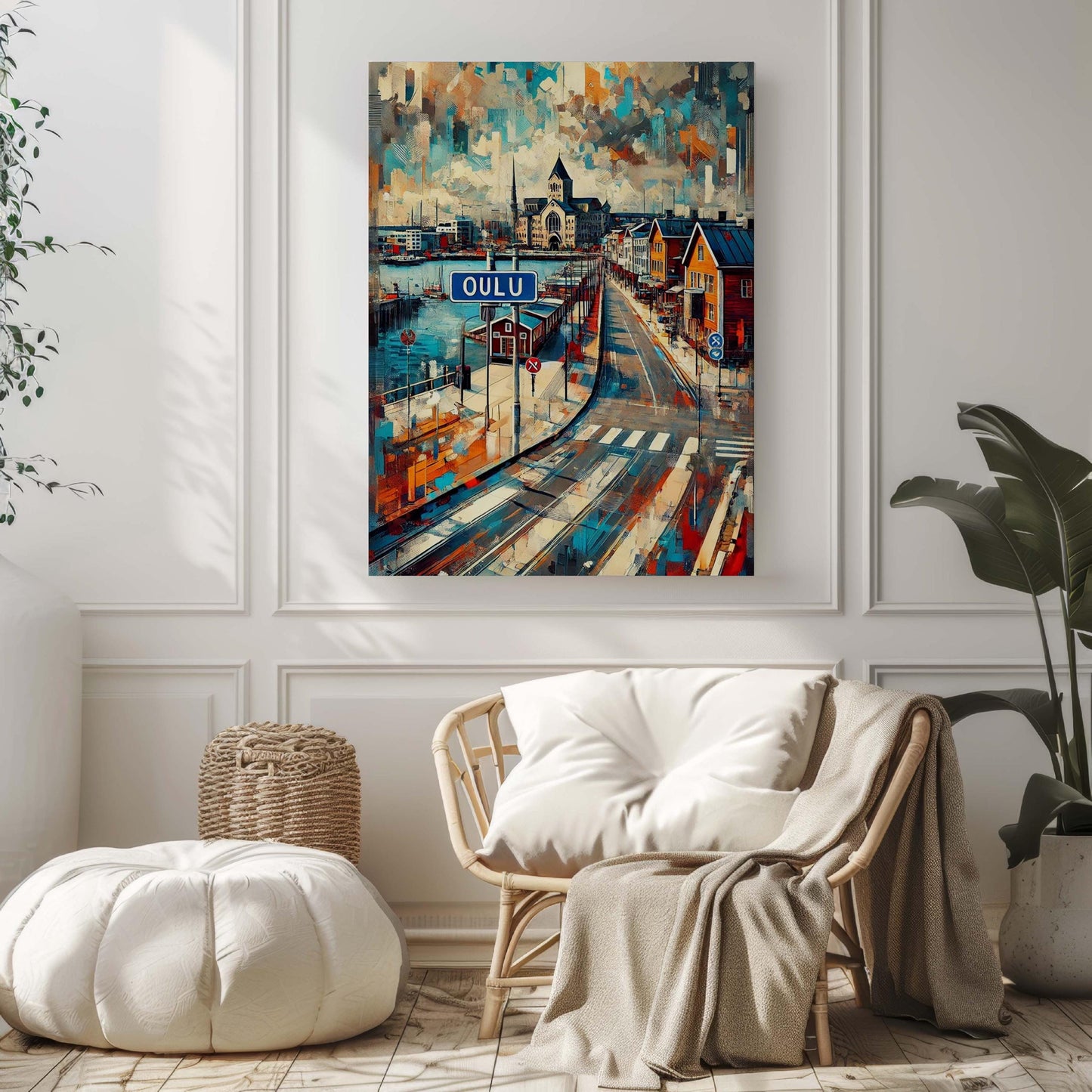 Oulu Art Wall Print - Finland City Travel Poster, European Home Decor, Housewarming Gift, Scandinavian Wall Art, Oulu Finland Map Print