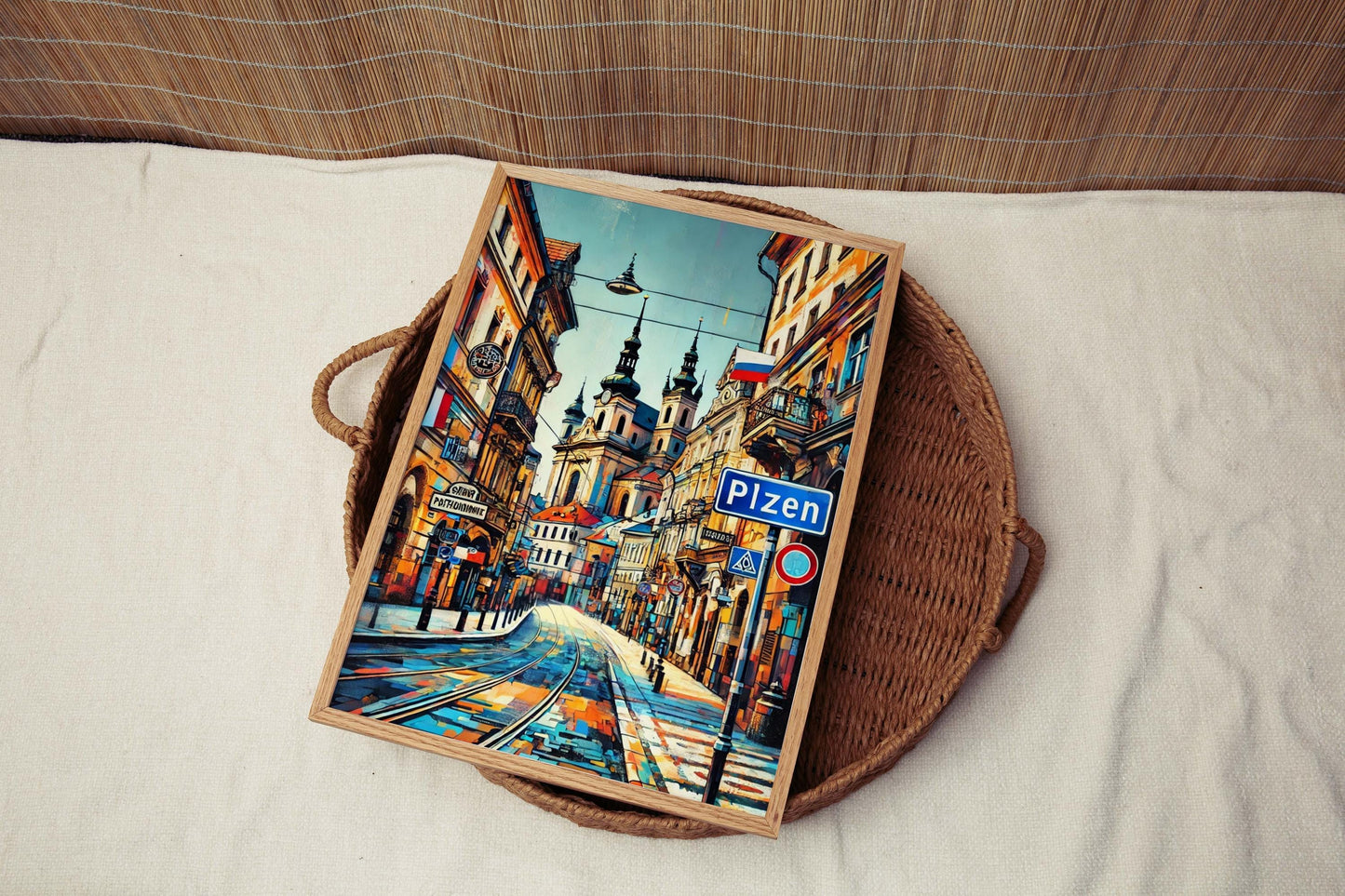 Plzen Art Czech Republic Wall Art Print, Travel Poster, Europe City Gift, Housewarming Decor, Plzen Travel Print