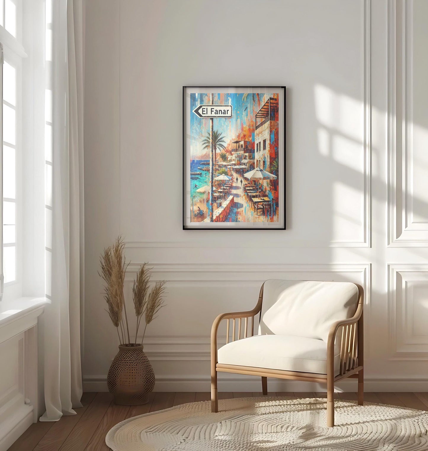 El Fanar Street Wall Art - Dahab Egypt Print, Travel Poster, Egypt Gift, Housewarming Decor, Vibrant Coastal Travel Art