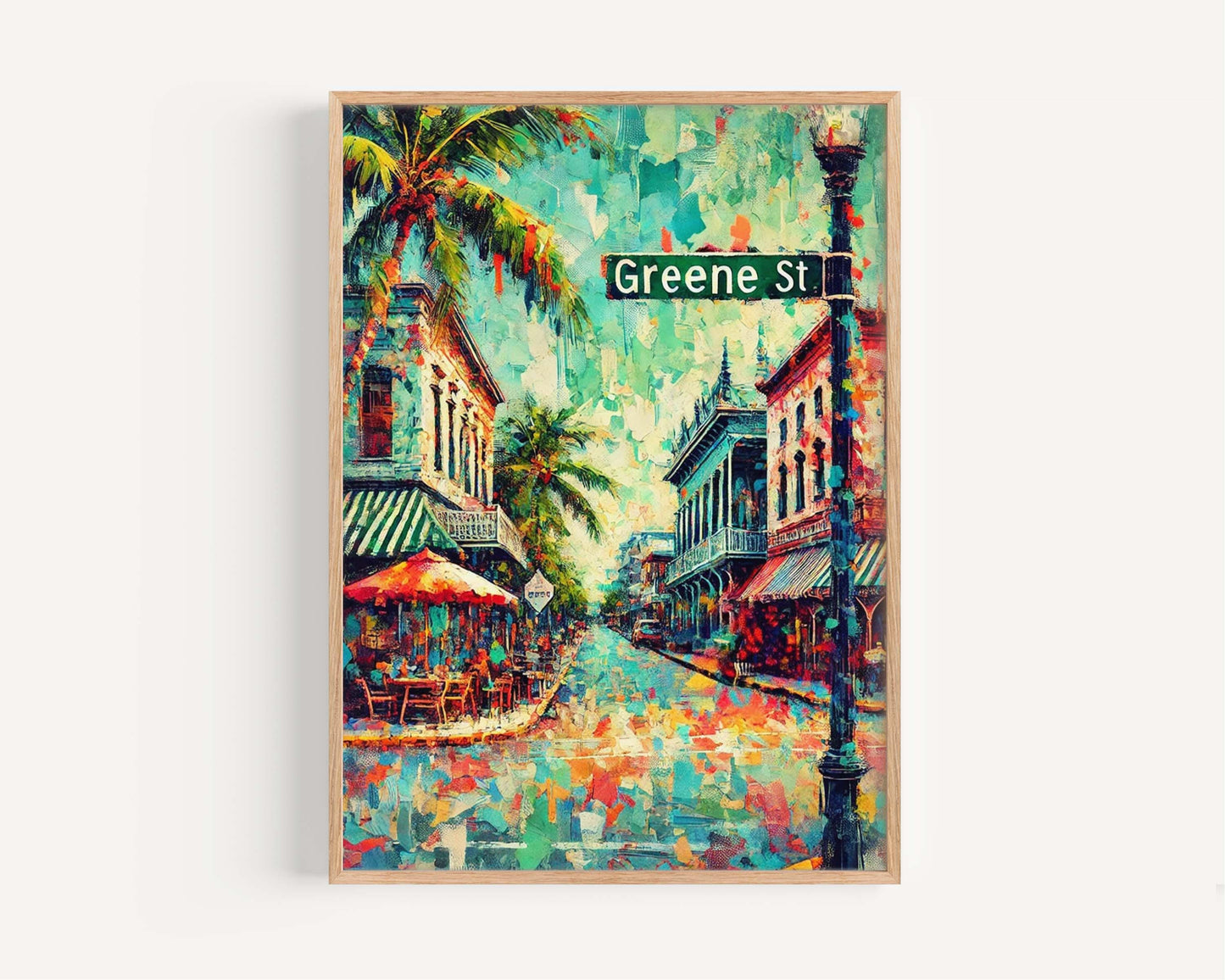 Greene St Print - Key West Wall Art Travel Poster, Florida Artwork, Housewarming & Florida Gift, Coastal Decor, Tropical Travel Print