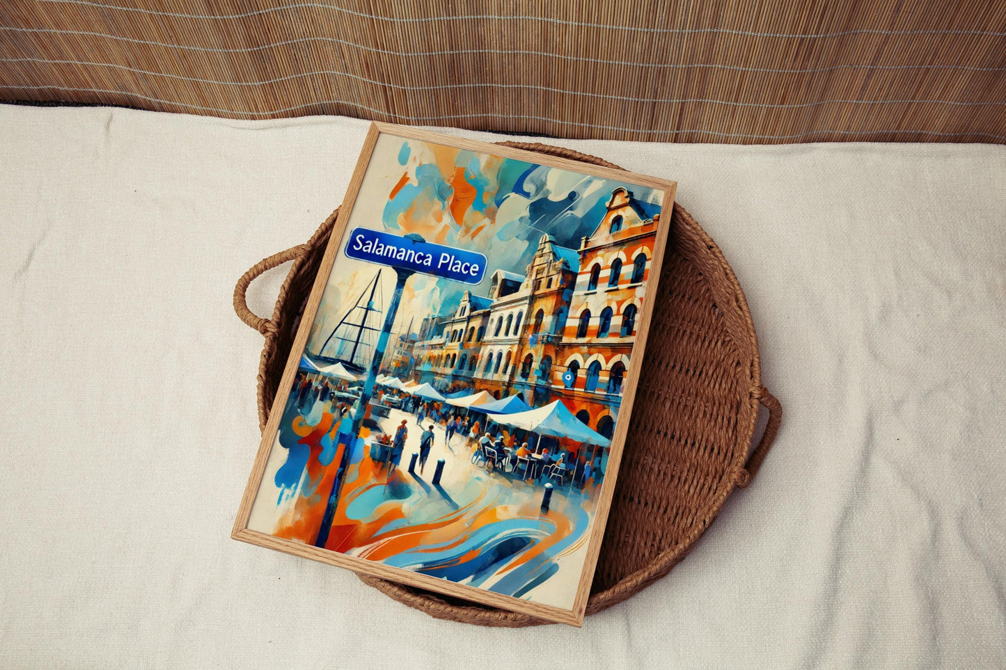 Australia Art Salamanca Place Wall Art, Hobart Travel Poster, Australia Souvenir, Travel Gift, Cityscape Print, Vibrant Waterfront Decor