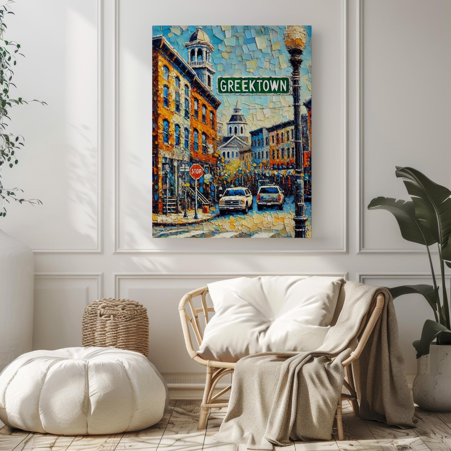 Baltimore Greektown Wall Art Print – Travel Poster, Baltimore Gift & American Art Decor, Housewarming Present