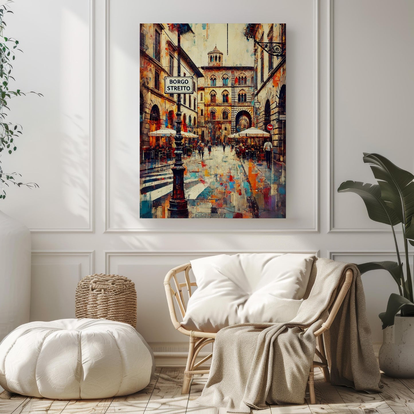 Borgo Stretto Wall Art Print - Pisa Italy Travel Poster, Italy Gift & Housewarming Decor, Italian Street Scene Artwork