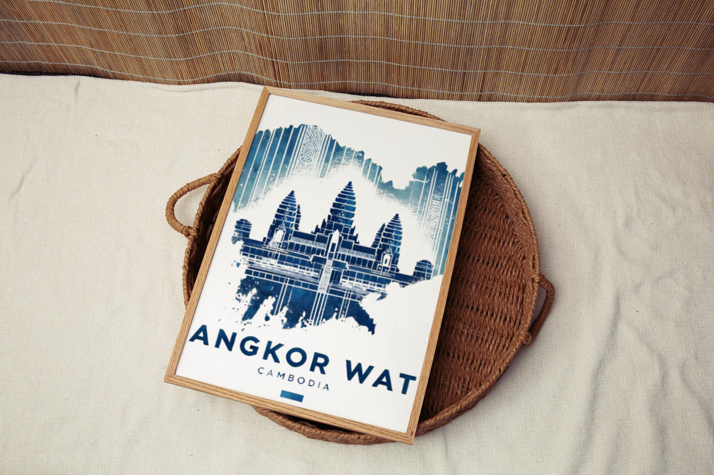 Cambodia Angkor Wat Wall Art Print - Travel Home Decor, Cambodia Gift, Housewarming & Wall Artwork, Asian Temple Travel Poster