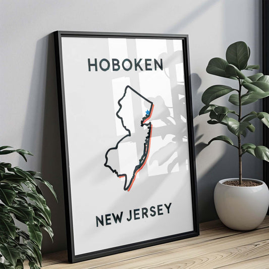 Hoboken Print Wall Art New Jersey City Travel Decor NJ Art Housewarming College Gift