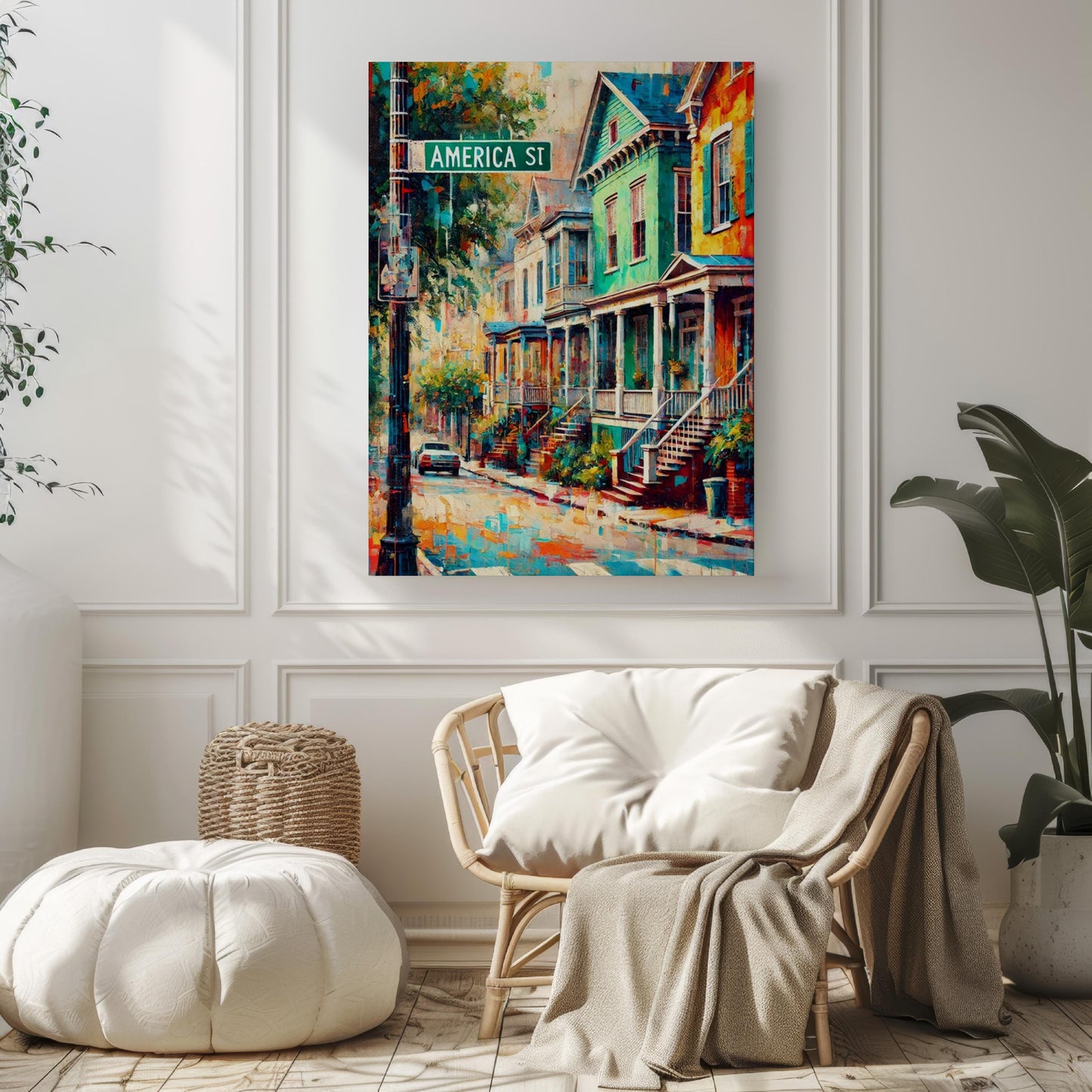 Charleston America St Wall Art Print, Travel Poster & Gift, South Carolina Home Decor, Charleston Street Map, Housewarming Artwork