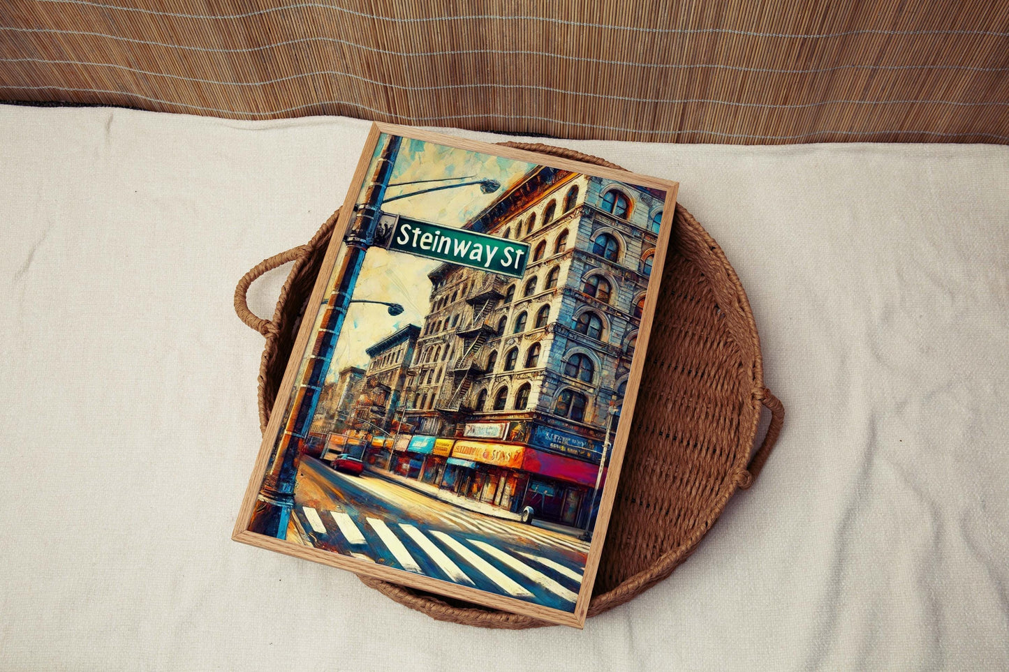 Steinway Street Wall Art Print - Queens NYC Travel Poster, Unique Housewarming Gift, New York City Artwork, Steinway St Home Decor