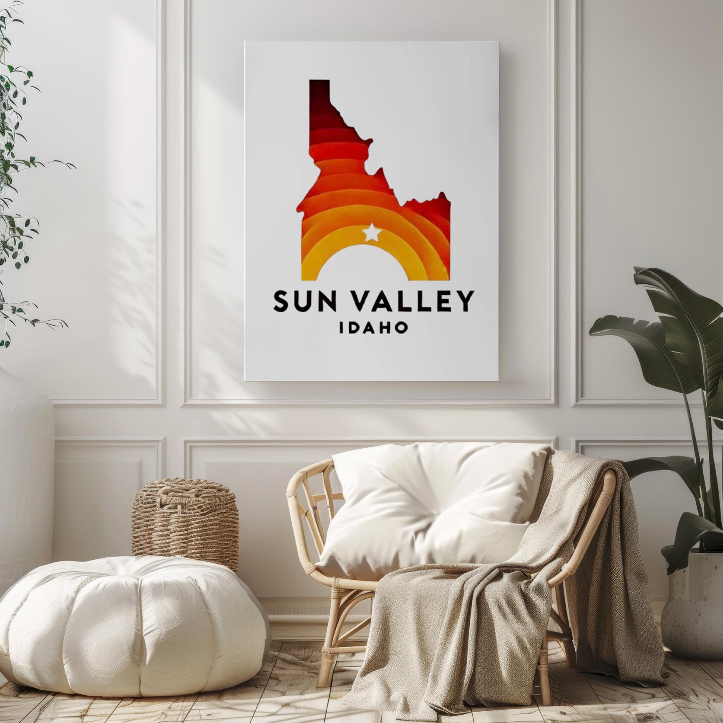 Sun Valley Wall Art Print, Idaho Travel Decor, Housewarming & College Gift, Rustic Mountain Landscape Home Decoration