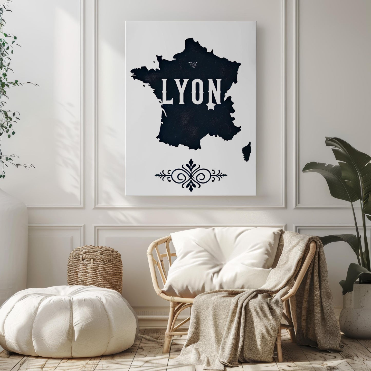 France Lyon Wall Art Print – Travel Decor, France Gift, Housewarming Wall Artwork, Modern Home Decoration