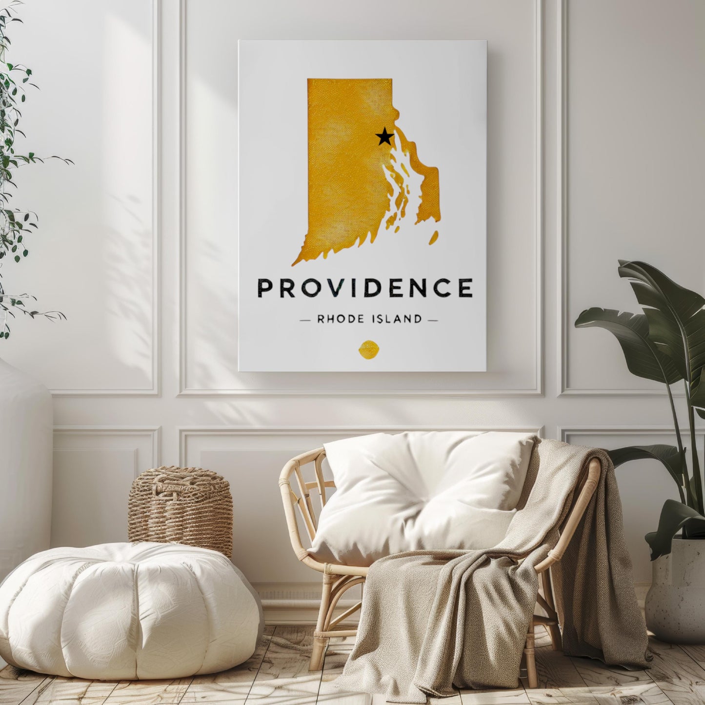 Rhode Island Providence Wall Art Print – Travel Decor, College Gift & Housewarming Rhode Island Map Art for Home