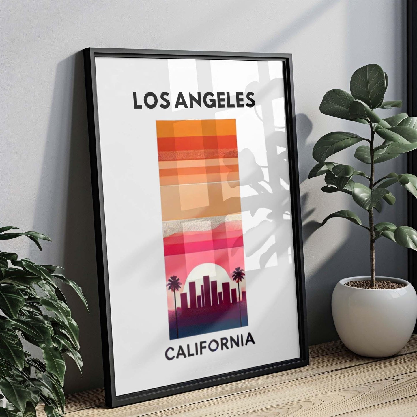 Los Angeles Print, California Wall Art, Travel Home Decor, Housewarming & College Gift, Modern LA Cityscape Poster