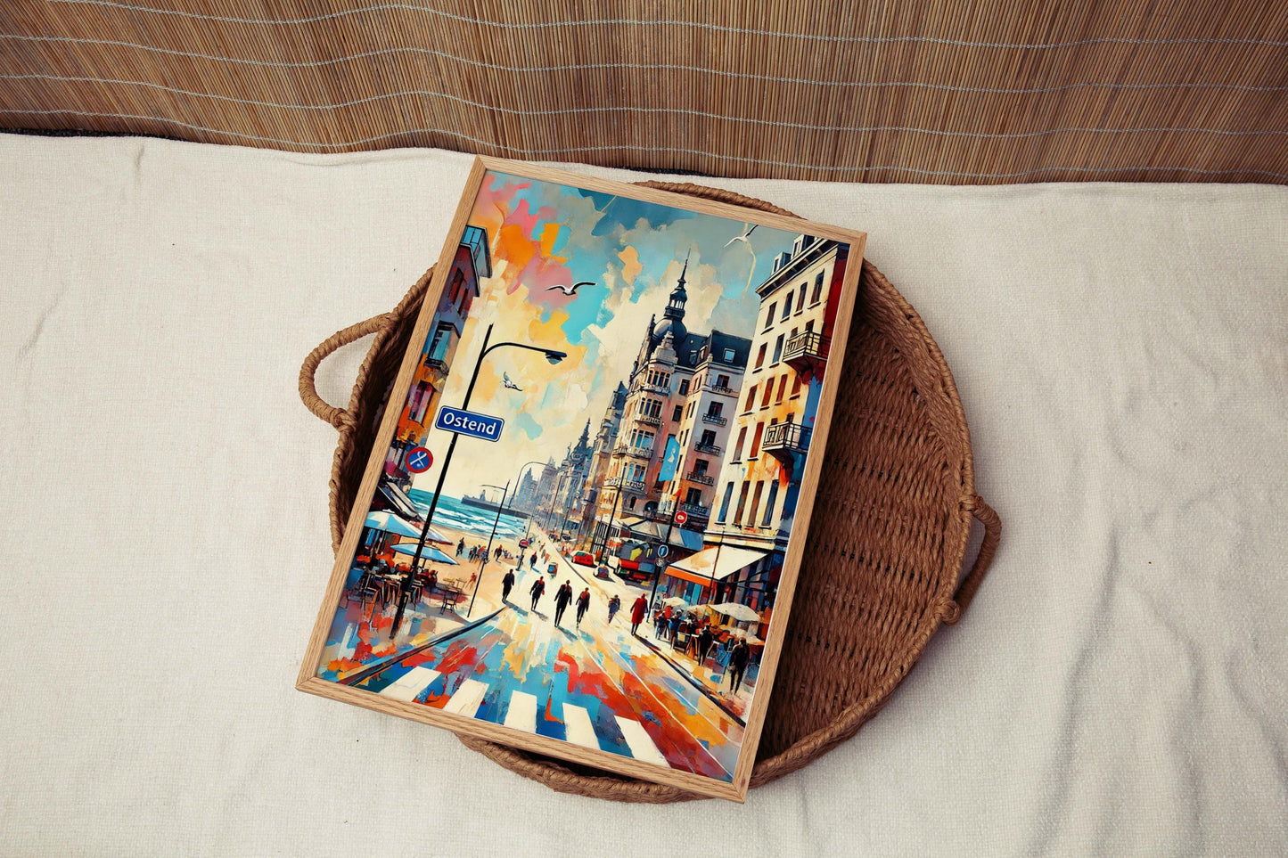 Ostend Art Print - Belgium City Travel Poster, European Wall Art, Housewarming Gift, Ostend Belgium Decor, Coastal Travel Wall Decor
