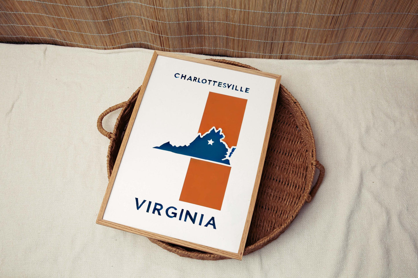 Charlottesville Wall Art Print - Virginia Travel Decor, College Town Gift, Housewarming & Home Decoration