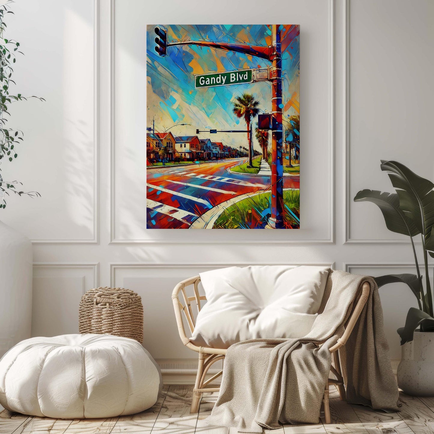 Gandy Blvd Print - Tampa Wall Art, Florida Travel Poster, Coastal Home Decor, Housewarming & Florida Gifts