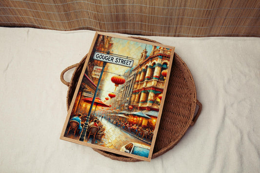 Adelaide Gouger St Wall Art – Travel Poster & Print, Australia Decor, Housewarming Gift, Unique Adelaide Gift Idea