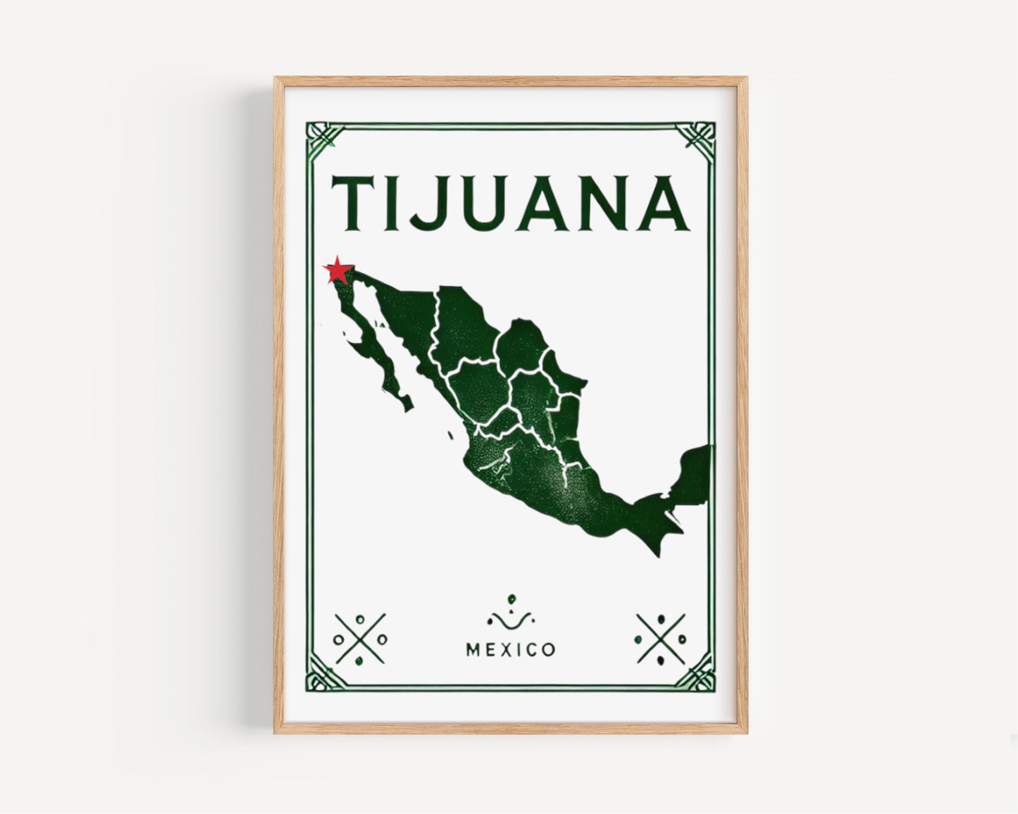 Mexico Tijuana Wall Art Print, Travel Home Decor, Mexico Gift, College Dorm & Housewarming Artwork