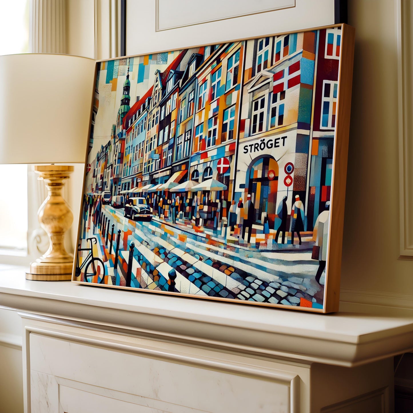 Strøget Wall Art Copenhagen Print - Denmark Travel Poster & Housewarming Gift, Scandinavian City Map Decor, Travel Print