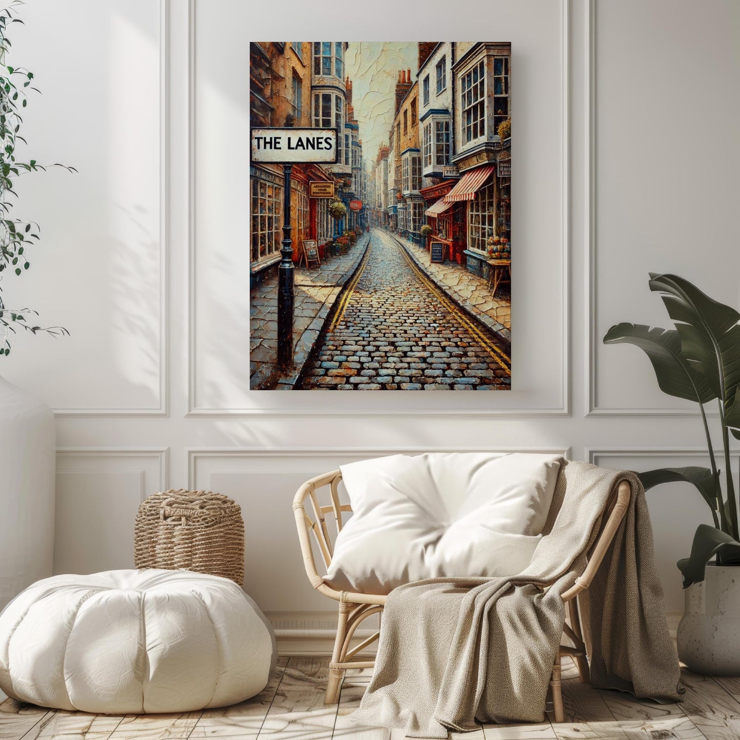 Wall Art The Lanes Brighton Print - England Travel Poster & Housewarming Gift, UK Wall Decor