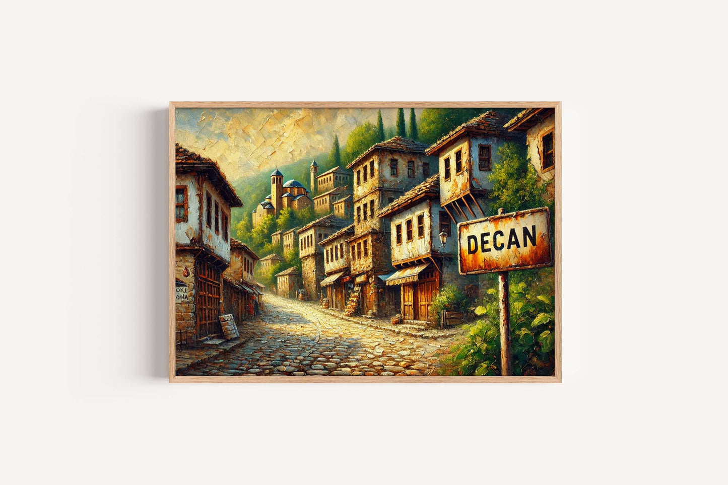 Kosovo City Travel Poster Decan Art Wall Print, European Map Decor, Unique Housewarming Gift, Kosovo Travel Wall Art