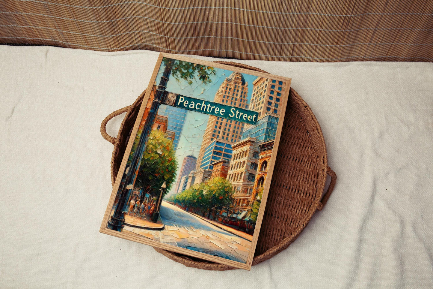 Atlanta Peachtree St Wall Art Print – Travel Poster, Georgia Decor, Housewarming Gift, Modern Atlanta City Art, Urban Travel Print