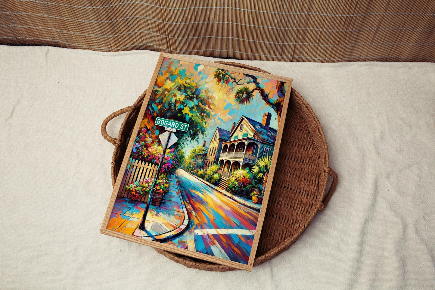 Charleston Bogard St Wall Art Print - South Carolina Travel Poster, Charleston Gift, Housewarming Decor, Unique Cityscape Artwork