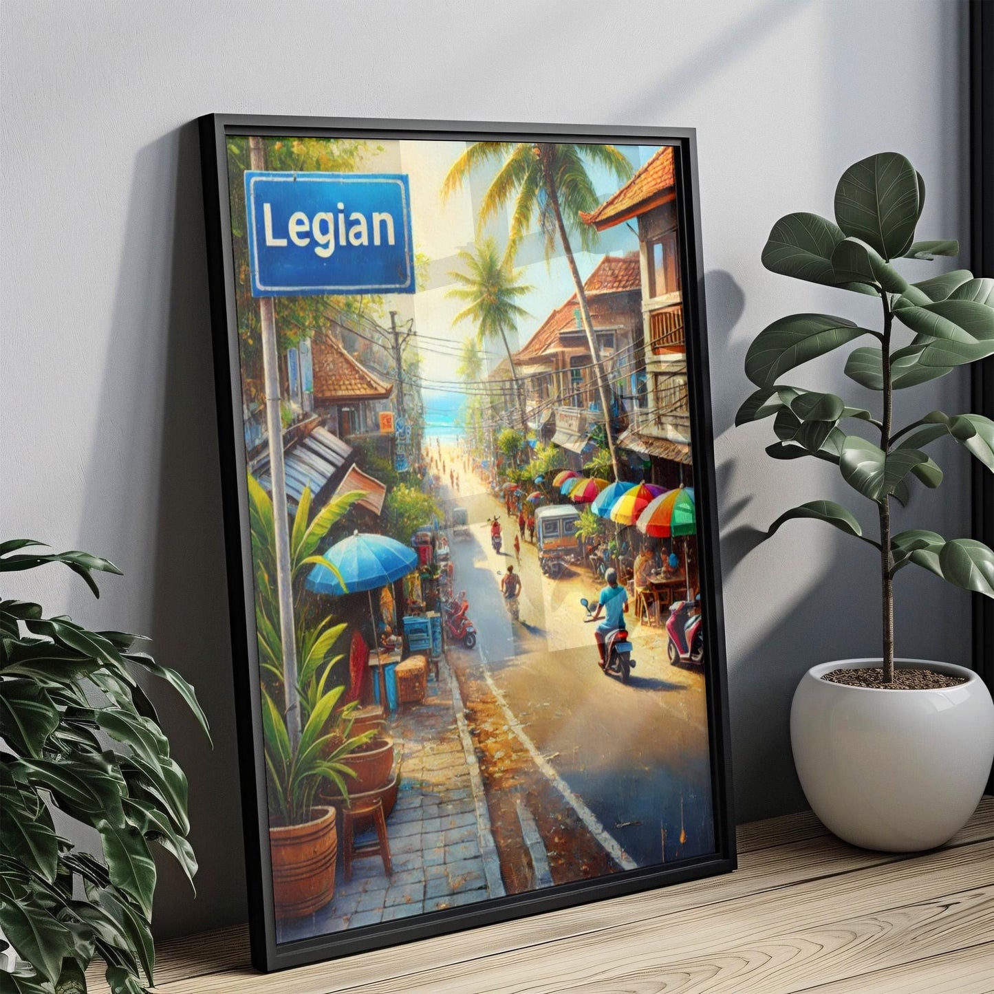Legian Wall Art, Bali Print, Indonesia Travel Poster, Coastal Scene, Housewarming Gift, Tropical Beach Decor, Personalized Travel Souvenir