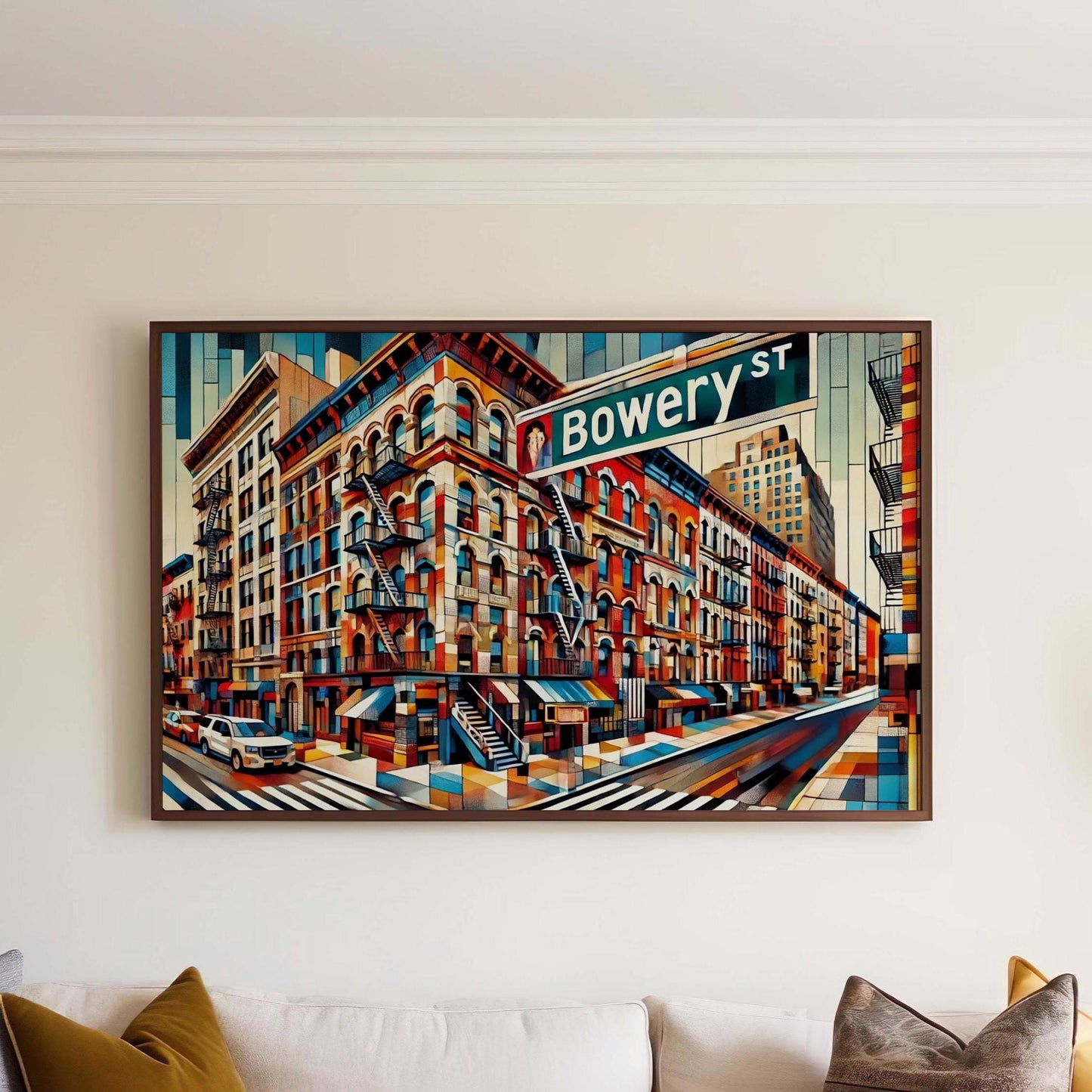 Bowery Print New York Wall Art NYC Travel Poster Modern NYC Artwork Housewarming Gift