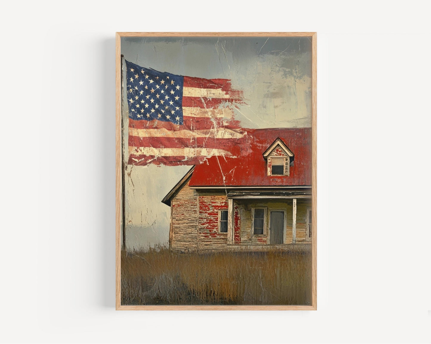 American Landscape Abstract USA Wall Art | Patriotic United States Poster for Home Decor | Independence Day Artwork