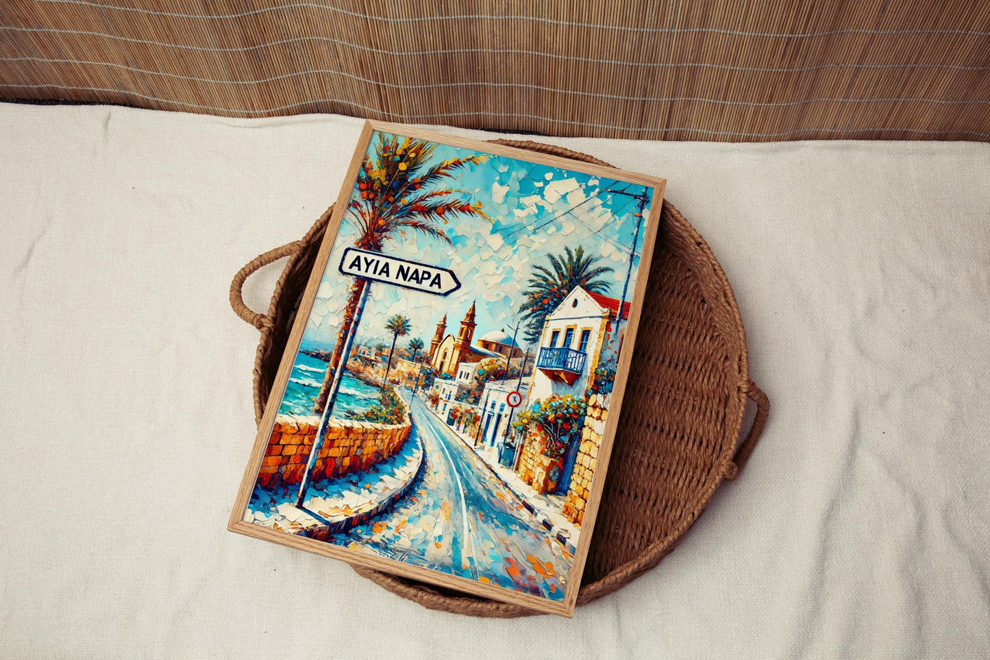 Ayia Napa Art - Cyprus Travel Print & Wall Art, Europe City Poster, Housewarming Gift, Coastal Home Decor, Ayia Napa Wall Print